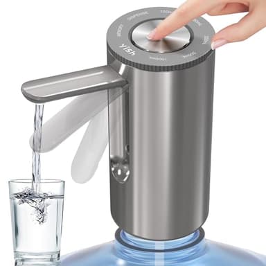 YISH Dispensador de Agua Electrico：Dosificador de Agua Portable de 3.8-18.9 litros, Dispensador para Botellas Recargable por Tipo C, Bomba Agua Garrafa para el Hogar, Camping, Oficina
