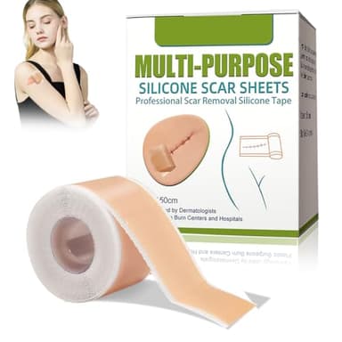 Parches Cicatrizantes,Premium Silicone Scar Sheets,Reutilizables Tiritas Cicatrizantes,Para Cicatrices Causadas por Cesárea,Quemaduras,Acné,Etc,Desvanecimiento Eficaz de Cicatrices (4 * 150cm)