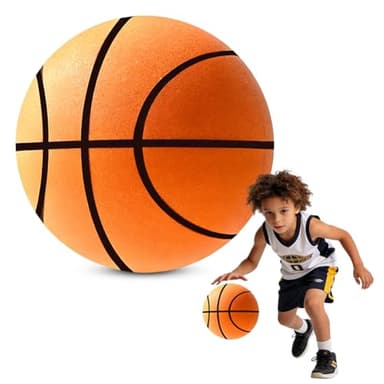 Zinueen Balón de baloncesto silencioso tamaño 7 - Balón de baloncesto silencioso para interiores, mejora 2026 Dribble Dream para entrenamiento en la habitación, bola de espuma con tecnología de