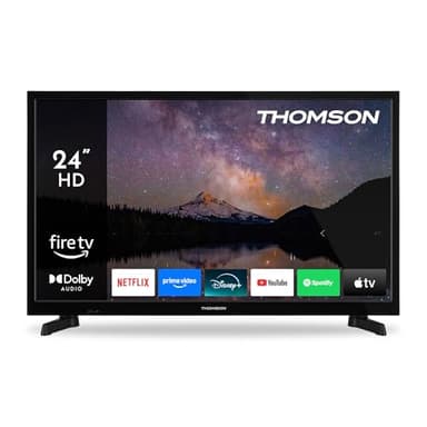 THOMSON 24 Pulgadas (60 cm) HD LED Smart TV con Fire TV, Control por Voz Alexa, AirPlay, Wi-Fi, Sintonizador Triple (Cable/satélite/Antena), Bluetooth 5.0, HDMI, USB, AV IN, Ci+, 24HF2S35