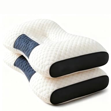 DECODEKO Almohada Cervicales y Cuello - Almohada Ergonómica para Masaje de Ayuda para Dormir, Adecuada para Todas Las Posturas de Sueño 65×43cm