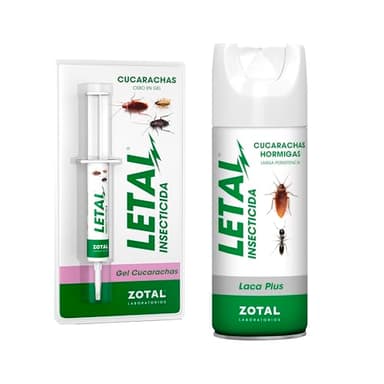 Zotal LETAL® Pack Insecticida Gel cucarachas+ Laca Plus insecticida Larga persistencia | Pack contra los Insectos en Formato Gel y Laca | Insecticida de acción rápida