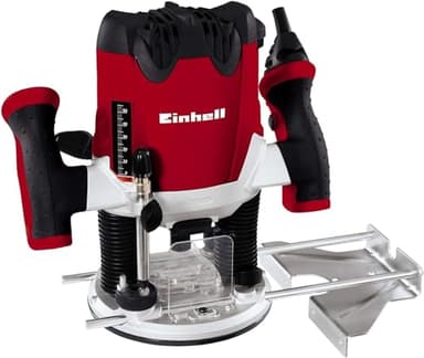 Einhell Fresadora eléctrica con cable TE-RO 1255 E (1200 W, 230 V, 50 Hz, control electrónico, profundidad de fresado regulable, 5,2 Amperios, con dispositivo de sujeción de 6 + 8 mm)
