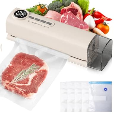 Envasadora Al Vacío,Envasar Al Vacio Maquina,Con 5 Bolsas De Vacío,Maquina Envasadora De Alimentos,Selladora Para Envasar Al Vacio,Selladora Al Vacío Para Verduras,Carne