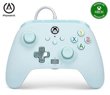 Mando con cable mejorado de PowerA para Xbox Series X|S - Azul de algodón de azúcar