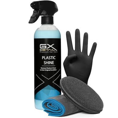 GxDetail Recuperador de Plásticos y Abrillantador Hidratador de Plástico y Neumáticos Coche y Moto 500ml. – Recuperador de Gomas Viejas, Interior, Exterior, Ruedas.