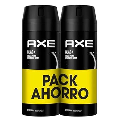 Axe Desodorante Antitranspirante Bodyspray BLACK Pack Ahorro 2x150 ML, El embalaje puede variar