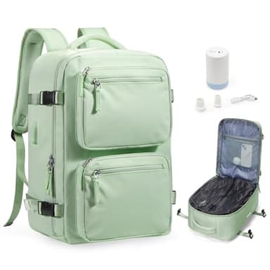 bluterm Mochila al Vacio con Bomba 40 Litros Mochila Viaje Cabina Avion 45x36x20 Personalizada Mochilas Compresion al Vacio Antirrobo Gran Capacidad Easyjet Mochilas Equipaje de Mano Mujer Hombre