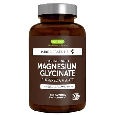 Glicinato de Magnesio Quelado 1300 mg, 380 mg de Magnesio Elemental Puro, 180 Cápsulas/ 3 Meses, Bisglicinato de Acción Rápida y Alta Absorción, Ingredientes Puros y Vegano, de Igennus