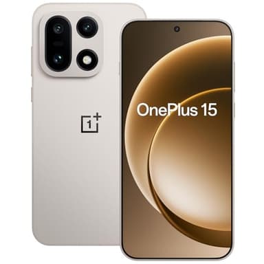 OnePlus 15 Smartphone con Tri-Chip AI, Snapdragon 8Elite Gen5, Pantalla de 6,78" a 165Hz, batería de 7300mAh y Triple cámara de 50MP, 16GB RAM+512GB ROM, Sand Storm – Garantía extendida de 3 años
