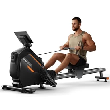 UMAY Máquina de Remo con Riel Deslizante Extendido, Resistencia Magnética Ajustable de 16 Niveles, Apta para Toda la Familia, Máquina de Remo para Casa, Silenciosa, Capacidad de Peso de 160KG