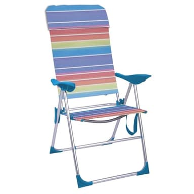 Creaciones Llopis Silla de Playa Alta Reclinable Convertible en Tumbona 4 Colores Disponibles (Rayas Colores), 70520