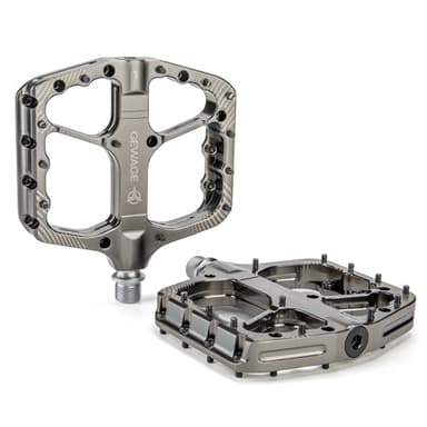 GEWAGE Set de Pedales MTB - Pedales de Bicicleta CNC de Aluminio, rodamiento de Bolas & Sistema de Sellado para Mountain Bike, Gravel, Trekking – Ideal para Downhill & Trail (Gris Acero)