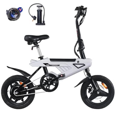 E-RIDES Bicicleta eléctrica Plegable de 14 Pulgadas, E-Bike de Ciudad, 250W, batería de 36V 6.4Ah, hasta 15 km de autonomía, Bicicleta de Viaje Urbana para Hombres y Mujeres.