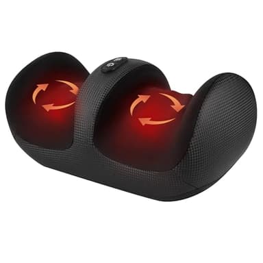 Nekteck Masajeador de Pies con Calor, Máquina de Masaje Shiatsu, Amasado Profundo, Compresión de Aire, Mejora la Circulación Sanguínea, para Uso Doméstico u Oficina (Negro)