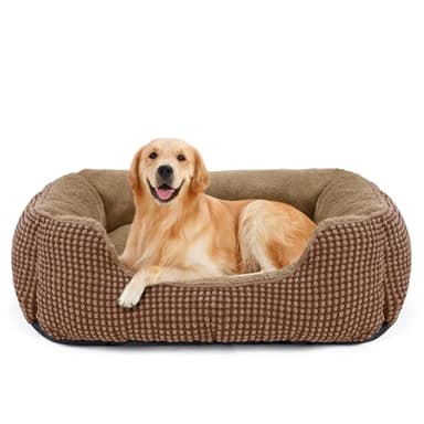 FURTIME Cama Perro, Cama Perros Grande Lavable Esponjosa, Camas Perros Antideslizante Antiansiedad, 89x63x23cm
