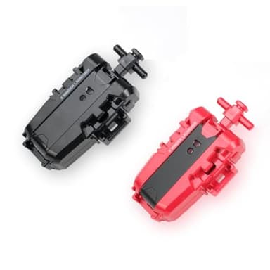 AIBREAY X Lanzador de Peonzas con Cuerda, 2 Piezas, Compatible con X Spinning Tops de Alta Velocidad, Ideal para Competencia, Juguete Duradero de Batalla para Niños (Negro+Rojo)