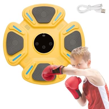Vicyol S&D Máquina de Entrenamiento de Boxeo Musical. Equipo de Boxeo para Pared con LED, Luces al Ritmo de la Música, 3 Canciones Integradas. Maquina de Boxeo para Niños/Adultos (32x32cm)