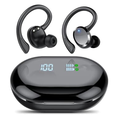 Auriculares Inalambricos Deportivos, Bluetooth 5.4 con HD Micrófono HiFi Estéreo Pantalla LED, 68H de Reproducción con Cancelacion Ruido ENC, IP7 Impermeable Cascos Inalambricos, Ajuste Cómodo