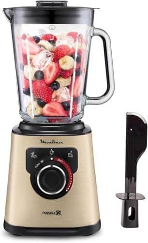 Moulinex Perfect Mix , Batidora de vaso 1200 W, cuchillas Powelix de alta eficiencia, capacidad 2 L, sistema de refrigeración, ideal para batidos, licuados y mocktails, tritura hielo, autoclean LM871A