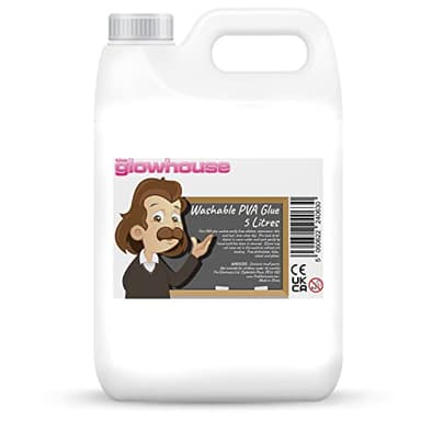 The Glowhouse Pegamento Blanco lavable de PVA para manualidades con slime en casa o en la escuela (5 Litros)