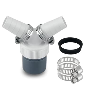 YAOYYG Adaptador Doble De Tubo De Drenaje Para Lavadora Y Lavavajillas, Salida 40 Mm, Entrada 18-24 Mm, Conexión De Drenaje PP Para Lavavajillas Y Secadora. Incluye 1 Abrazadera Metálica De 20-32 Mm