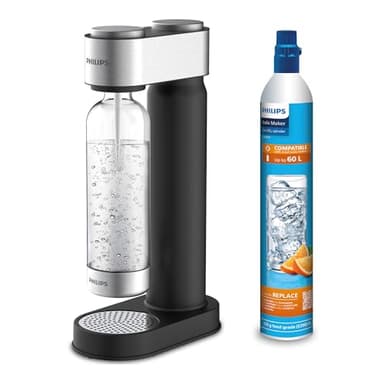 Philips Water ADD4902BK / 10 GoZero Máquina de agua con gas, plástico, 1 litro, negro