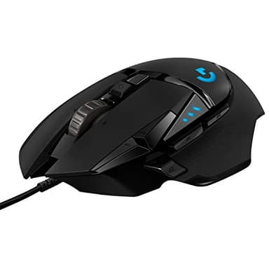 Logitech G G502 Hero Ratón Gaming con Cable Alto Rendimiento, Captor Hero 25K, 25,600 dpi, RGB, Peso Personalizable, 11 Botones Programables, Memoria Integrada, PC/Mac - Negro
