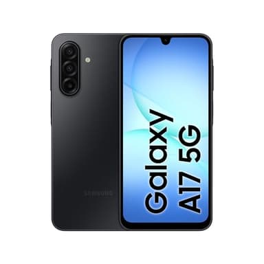 SAMSUNG Galaxy A17 5G 128GB - Teléfono Móvil con IA, Marco Fino 7,5mm, Pantalla Grande, Cámara 50MP, 4GB RAM, Batería 5000mAh, Negro, Garantía del Fabricante 3 Años + 1 Año Extra
