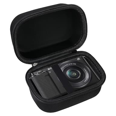 Elonbo Sony Alpha ZV-E10 / ZV-E10L - APS - C Lente reemplazable sin Espejo Kit de Cámara vlog Maleta, cámara Digital portátil Kit de Viaje Estante de Almacenamiento, Negro