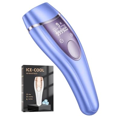 21J IPL Depiladora Laser Indolora con Función De Refrigeración, Depiladora Luz Pulsada 9 Niveles de Energía, Maquina Laser Depilacion Casa para Rostro, Bikini y Cuerpo, Azul
