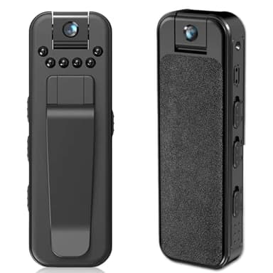 GOMETY Mini Cámara Portátil WiFi 1080P, Pequeña Cámara Corporal Cuerpo Cámara de Vigilancia con Objetivo Giratoria de 180°, Mini Cámara Corporal Cámara de Seguridad para Vigilancia Interior Exterior