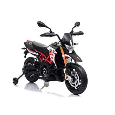 Moto eléctrica Infantil 12V Aprilia Dorsoduro con ruedines, Luces LED y Ruedas EVA - ATAA -
