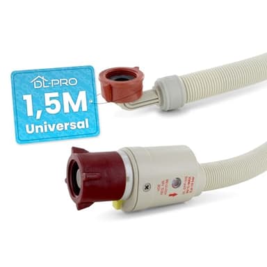 DL-pro Manguera de entrada 1,5 m universal Aquastop 90 °C para lavavajillas