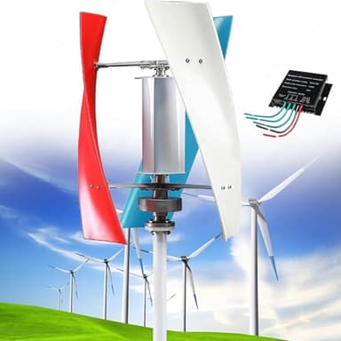 Aerogenerador Doméstico 14000W Vertical – Kit Completo con 3 Aspas, Controlador de Carga y Bajo Ruido para Casa, Barcos y Sistemas Off-Grid,24V
