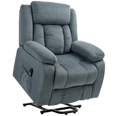 HOMCOM Sillón Relax Reclinable Eléctrico Sillón Levanta Personas con Mando a Distancia Puerto USB Reposapiés Acolchado Grueso y Bolsillos Laterales Sillón Elevador para Salón Dormitorio Gris