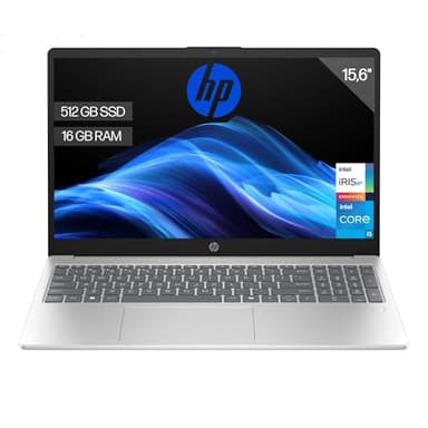 HP 15-fd0370ns - Ordenador portátil de 15.6" FHD (Intel Core i5-1334U, 16GB RAM, 512GB SSD, Intel Iris Xe Graphics, Sin Sistema Operativo) Plata - Teclado QWERTY Español
