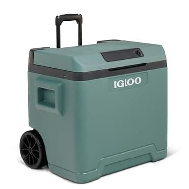 IGLOO IE42 Nevera eléctrica 42L – 12V y 230V – Nevera termoeléctrica con Ruedas y asa telescópica para Coche, Autocaravana, Camping y camión – Enfría hasta 20 °C por Debajo de la Temperatura Ambiente
