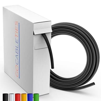 Gocableties - Mini Carrete termoretractil Negro - 2,4 mm x 11 m - Contracción 2:1 - Tubo termoretractil Impermeable para Aislamiento de Cables, Marcado, agrupación de Cables y Reparaciones
