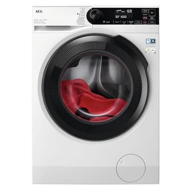 AEG LWR7316O4B Lavasecadora de Carga Frontal, Lava 10 Kg Seca 6 Kg, Libre Instalación, 1600 rpm, Conectividad WiFi, Cajón universal PODs, Programa NonStop, Panel LCD, Blanco, Clase D