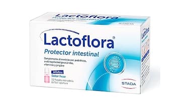Lactoflora Probiótico Protector Intestinal para Adultos 10 frascos monodosis de fácil apertura, sabor fresa