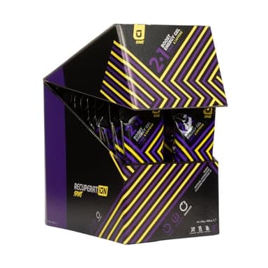 Gel Energético con Magnesio + Glucosa + Electrolitos y Cafeína para Deportistas Ciclismo Running y Calambres Musculares - Sabor Cola Sin Gluten Ni Lactosa - Pack 24 Sobres Apto Veganos | RECUPERATION