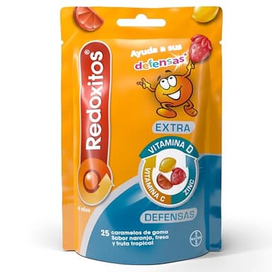 Redoxitos Extra Defensas Gummies - Vitaminas para niños - Vitamina C, D y Zinc - Ayuda a mejorar sus defensas inmunitarias y la absorción de hierro - 25 Gominolas