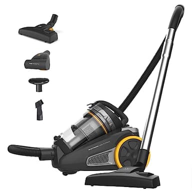 Newlux - Aspiradora sin Bolsa Potente (20Kpa) InfinityPower V4500 con Sist. Ciclónico, Depósito 3L XXL, Filtro HEPA 13 y 6 Fases de filtrado | Cepillo Rotativo de Animales | Potencia Regulable