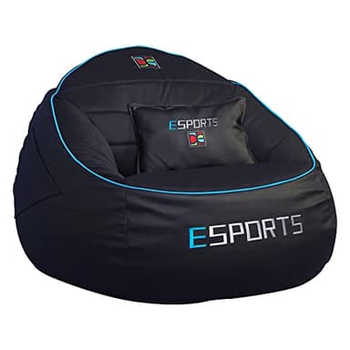 DECORESTOR Puff Gamer Gigante con Relleno Incluido - Bean Bag XXL Azul