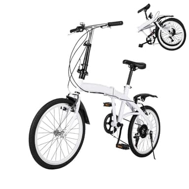 TFCFL Bicicleta plegable de 20 pulgadas, altura ajustable, peso ligero, bicicleta de montaña, 7 velocidades, palanca de cambios, doble freno en V, bicicleta para adultos, para hombres, mujeres,