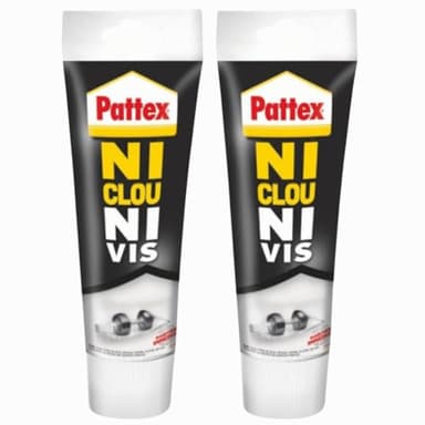 Pegamento de montaje para pegar en lugar de taladrar, color blanco, extra fuerte, para interior y exterior, adhesivo de construcción universal, adhesivo de alta resistencia (2 x 40 g)