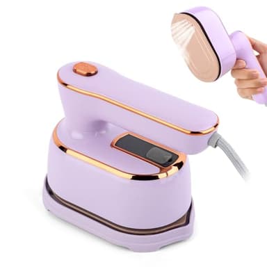 Plancha de Viaje, Plancha Vapor de 1000 W con Indicador Led Y Vapor de 4 Niveles, Mini Plancha Costura de 20s Calentamiento Rápido, Plancha Portatil con DepóSito de Agua de 100 Ml