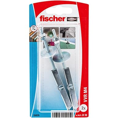 fischer| blister taco vuelco VVR M4 K- Tacos Compatibles con Placas de Yeso PLADUR®, escayola- colgar ventilador techos,lampara de techo. 2 uds.