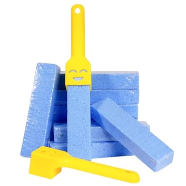 10 Pcs Piedra Pomez para Limpieza WC, Bloque de Piedra Pómez Limpiador de Inodoro Reemplazable Natural con 2 Mango, Pumice Stone Cleaning Block WC para Limpiar Inodoros Piscinas Baños Cocinas